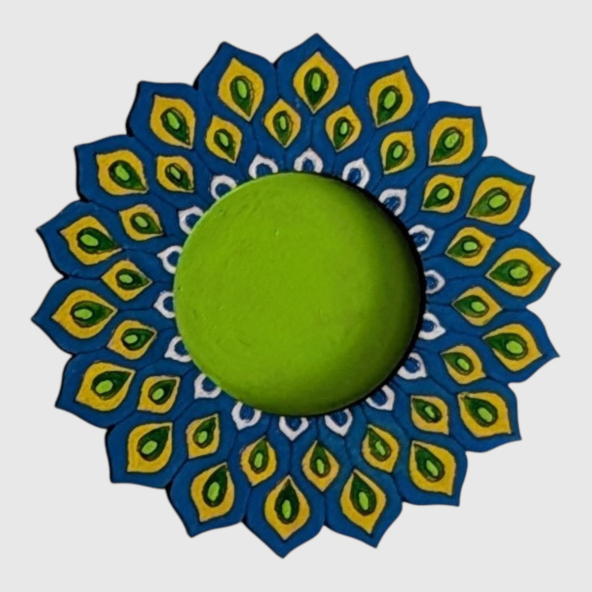 Peacock Print Tea Light Holder