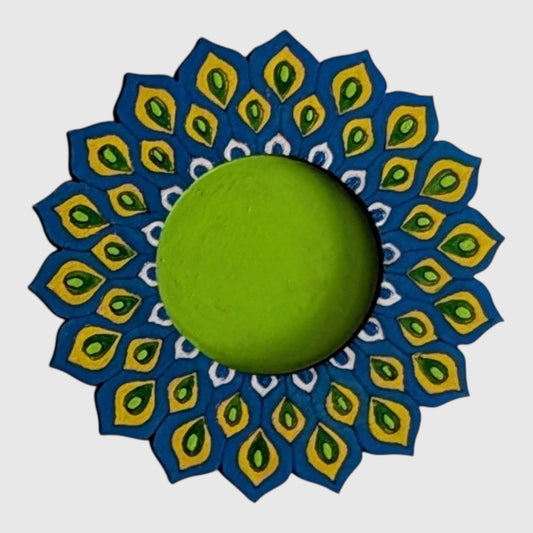 Peacock Print Tea Light Holder